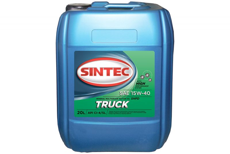 Масло Sintec TRUCK SAE 15W-40 API CI-4/SL канистра 20л/Motor oil 20l can