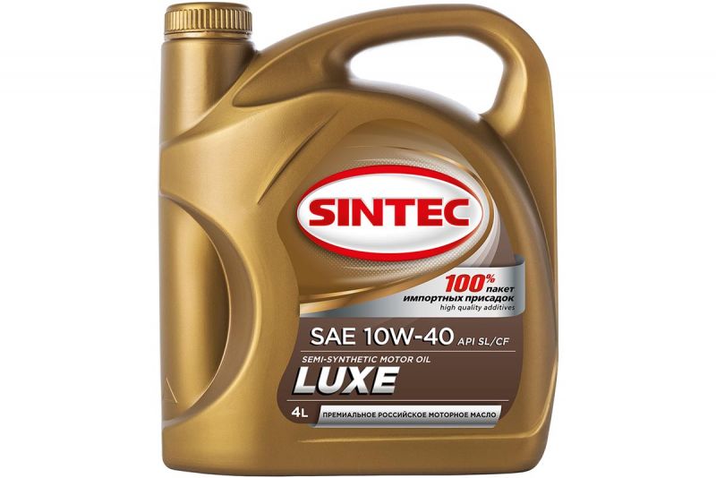 Масло SINTEC Люкс SAE 10W-40 API SL/CF канистра 4л/Motor oil 4l can