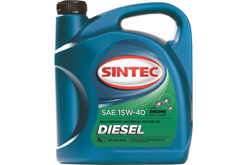 Масло SINTEC Diesel SAE 15W-40 API CF-4/CF/SJ канистра 5л/Motor oil 5liter can